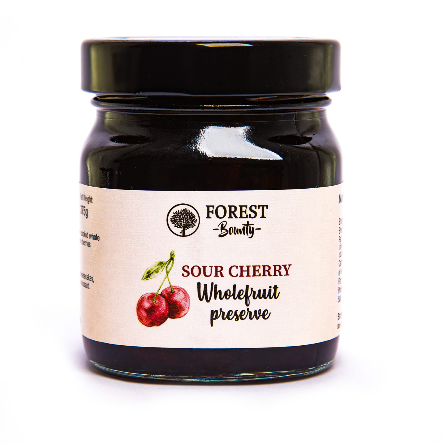 Forest Bounty Sour cherries in syrup (whole fruit) Preserve Anderson